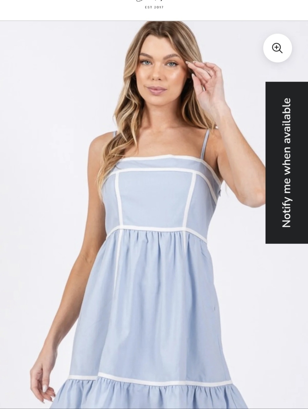 Light Blue Spaghetti Strap Sundress with White Trim NEW with tags!!  Size small